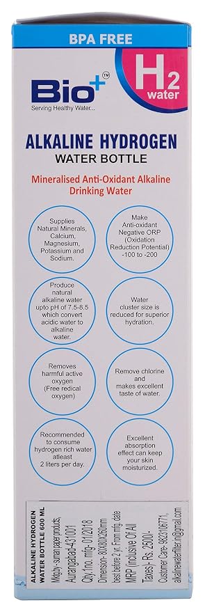 BIO COOL Food Grade Plastic Alkaline Water Bottle (1 L, Clear)