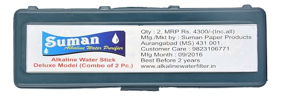 Suman Stainless Steel Alkaline Stick (Silver) - 2 Pcs